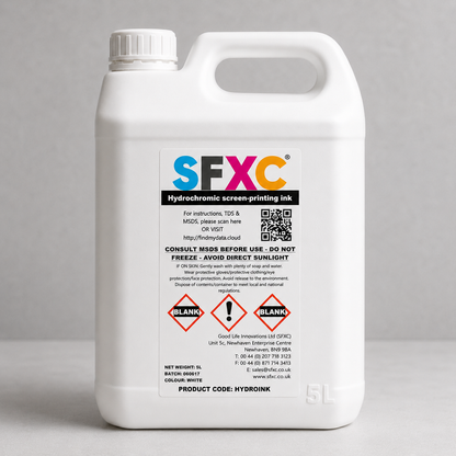 SFXC Hydrochromic Ink 5 litre Hydrochromic Reversible Wet and Reveal Screen Printing Ink for Plastic and Film