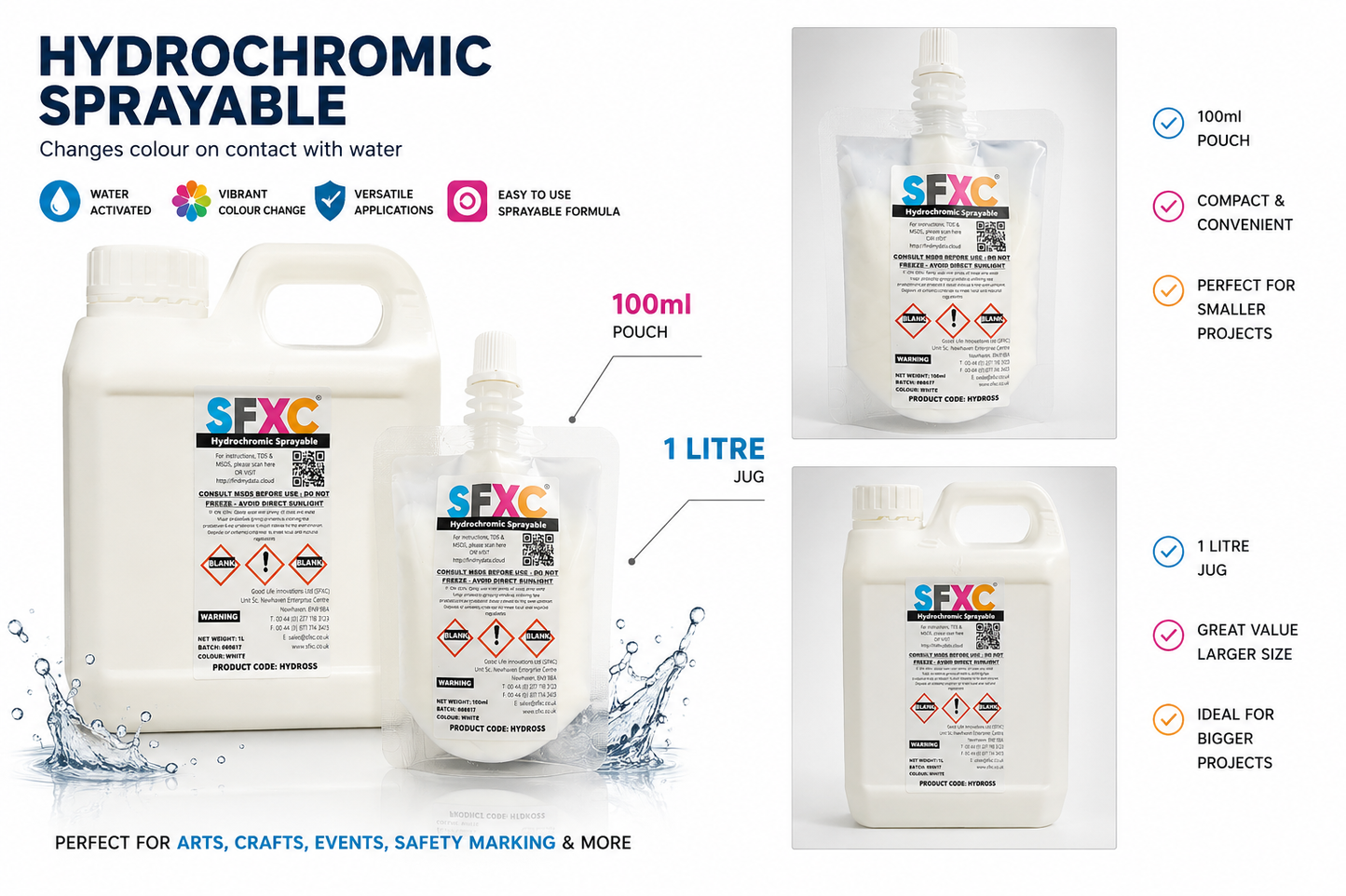SFXC Hydrochromic Ink SFXC Hydrochromic Sprayable Ink