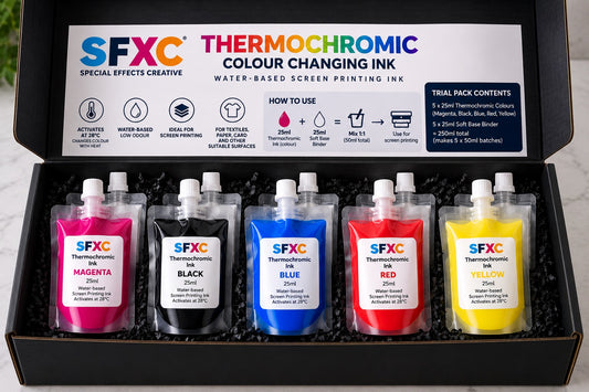 SFXC Thermochromic Screen Ink Thermochromic Colour Changing Ink Trial Pack -  5 colours